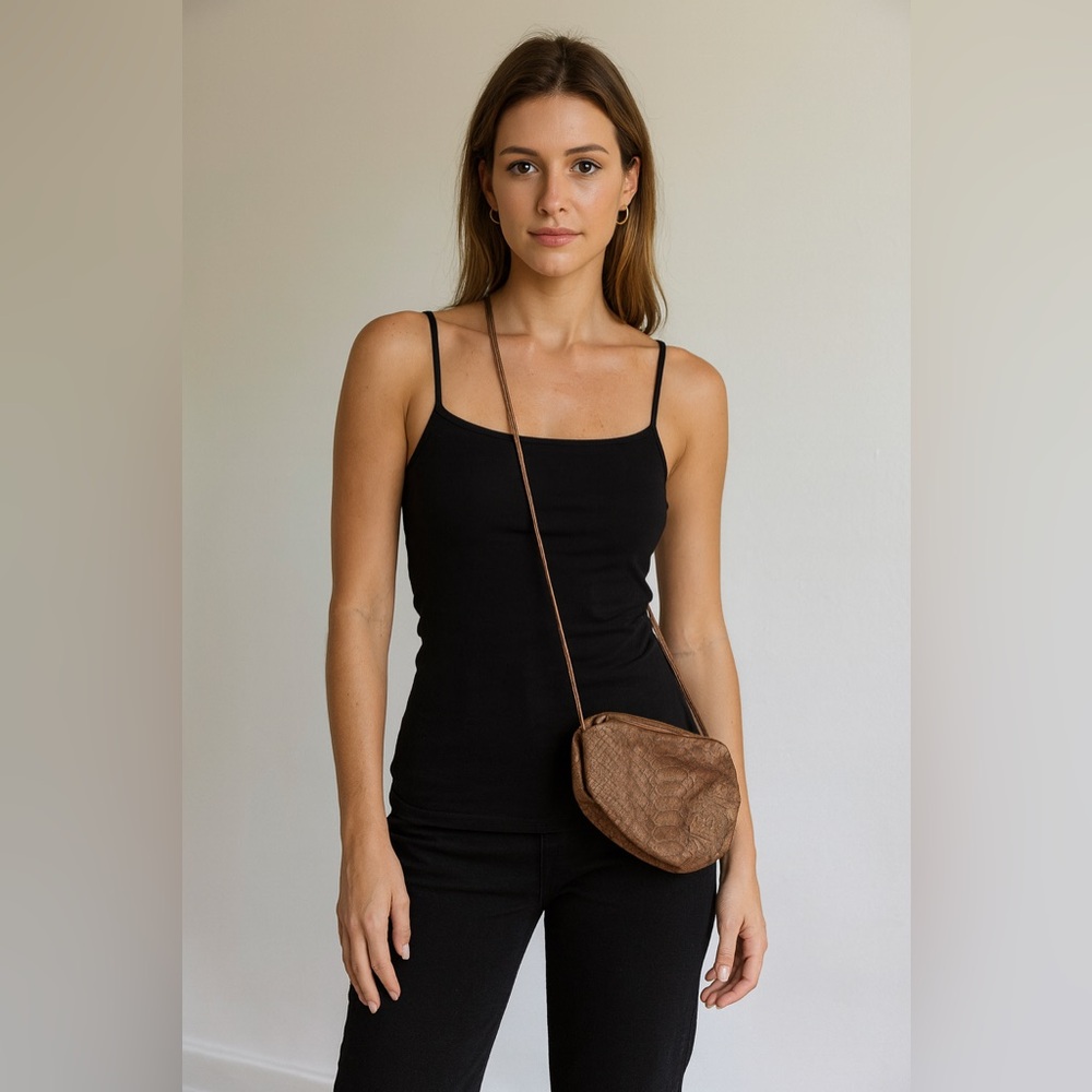 Carlos Falchi Black and Gold Bag‎